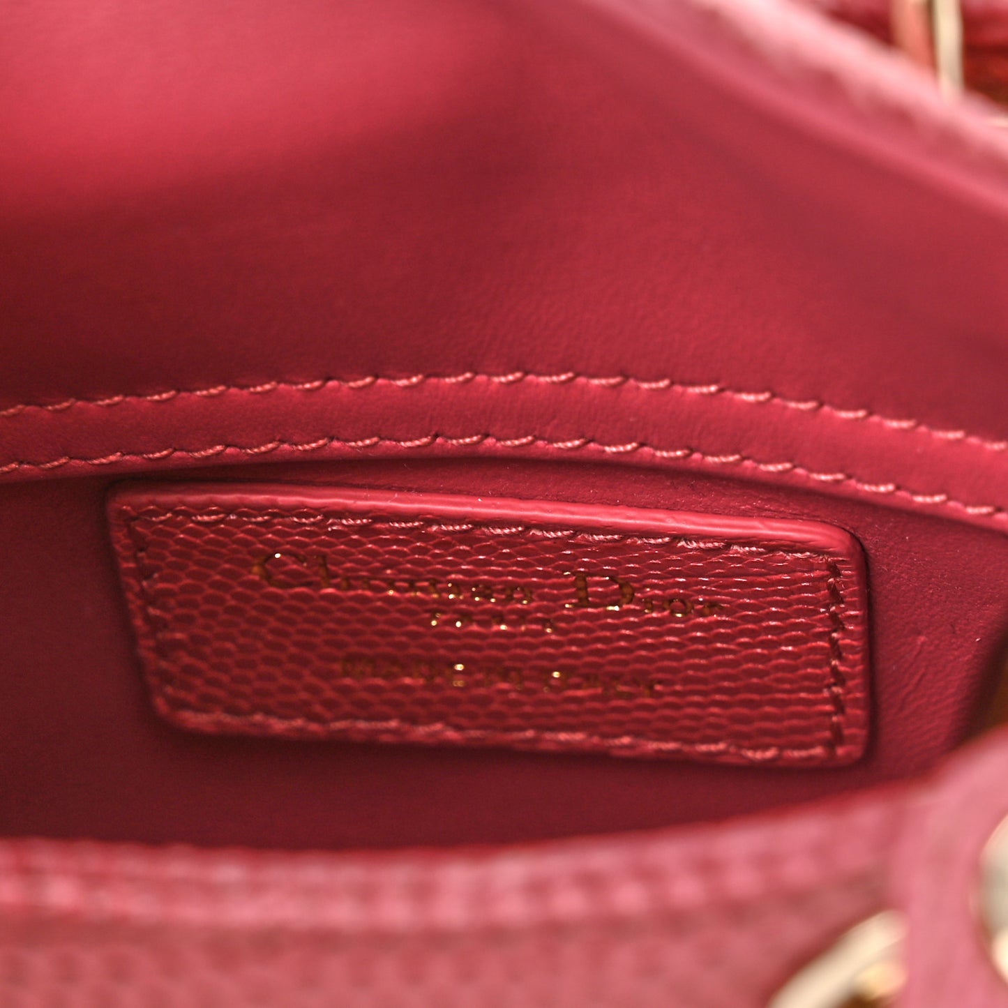 Lizard Micro Lady Dior Pink