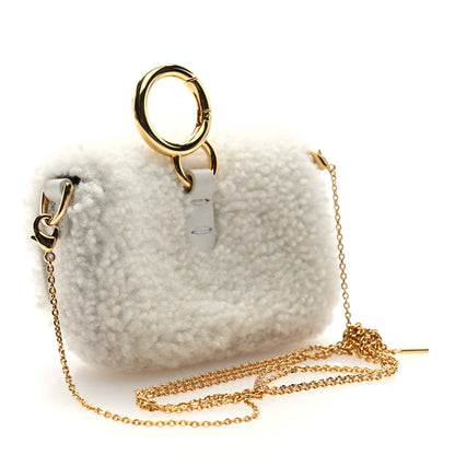 Fendi Shearling Nano Maxi Buckle Baguette Charm White 3 of 9