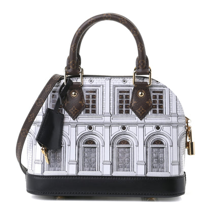 Louis Vuitton X FORNASETTI Calfskin Architettura Alma BB Black White 1 of 4