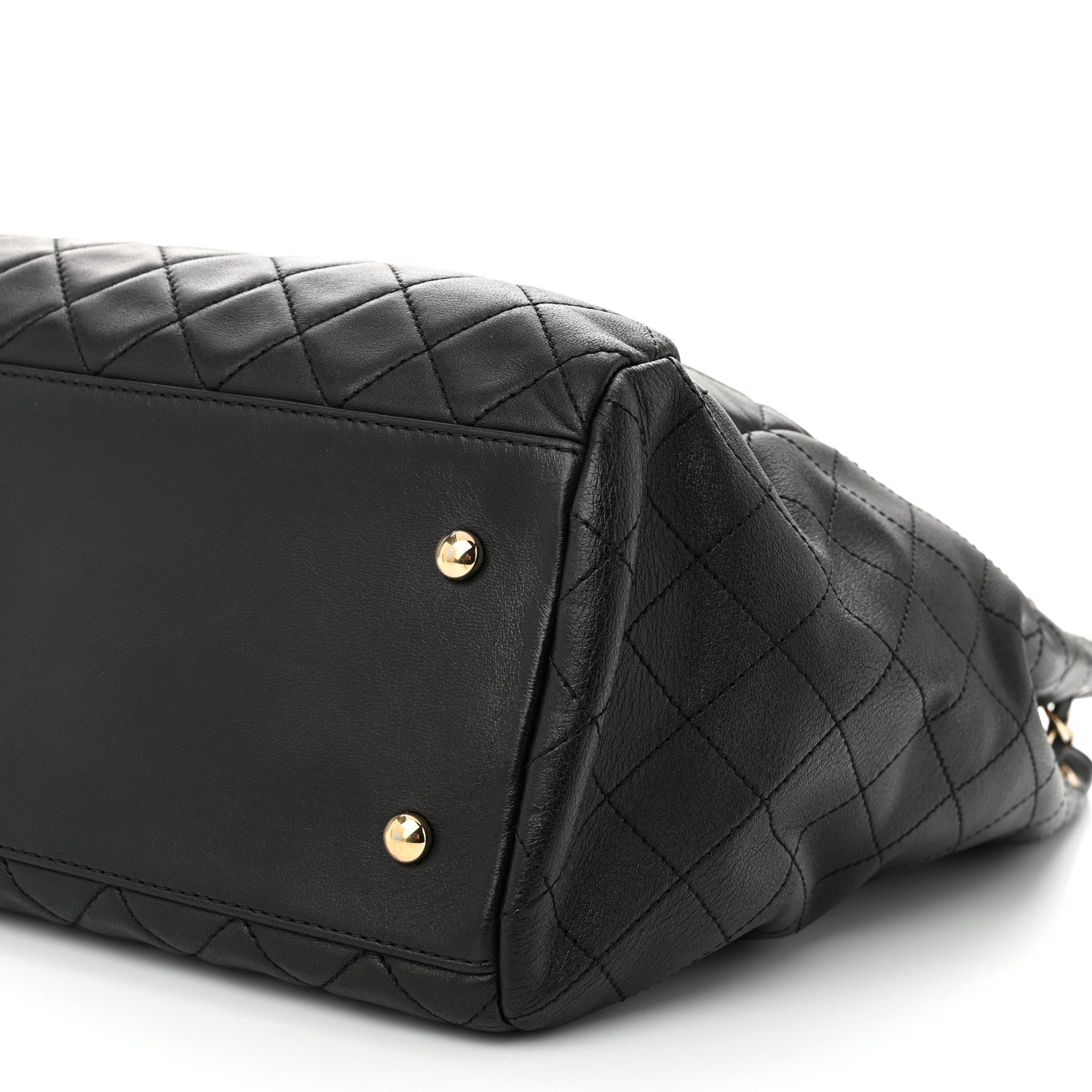 Chanel Lambskin Quilted Large Drawstring Bag Black 10 of 10