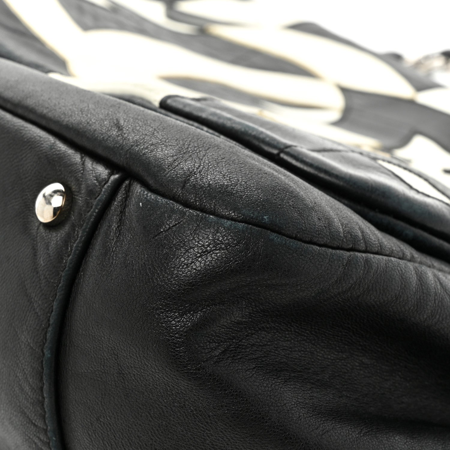 Chanel Lambskin Patchwork Accordion Flap Black White 17 of 23