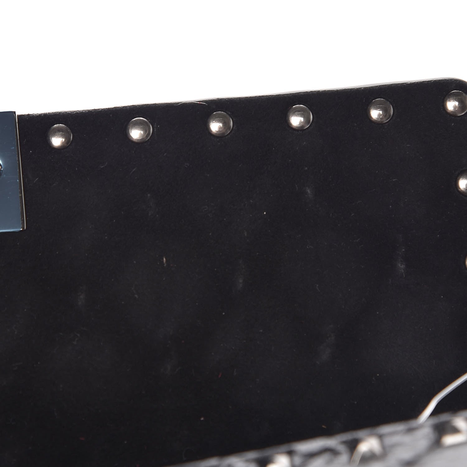 Valentino Garavani Craquele Nappa Rockstud Spike Wallet on Chain Black 10 of 10