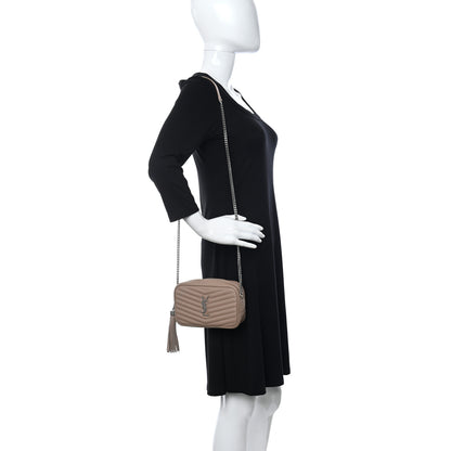 Saint Laurent Grain De Poudre Matelasse Monogram Mini Lou Camera Bag Dark Latte 2 of 10