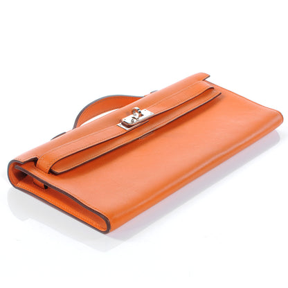 Hermes Swift Kelly Cut Clutch Pochette Orange 4 of 8