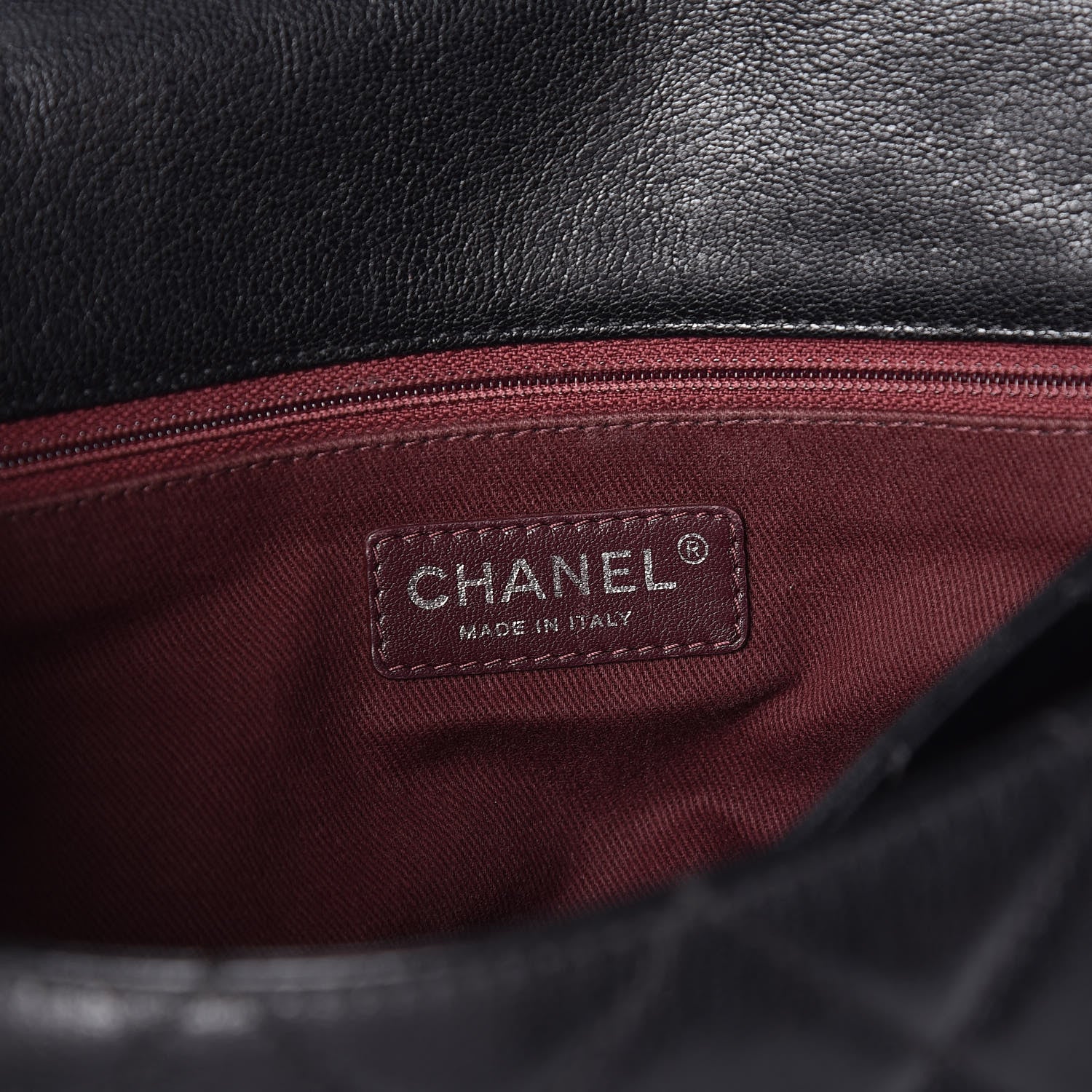 Chanel Shiny Goatskin Quilted Large Double Carry Waist Chain Flap Black 7 of 10