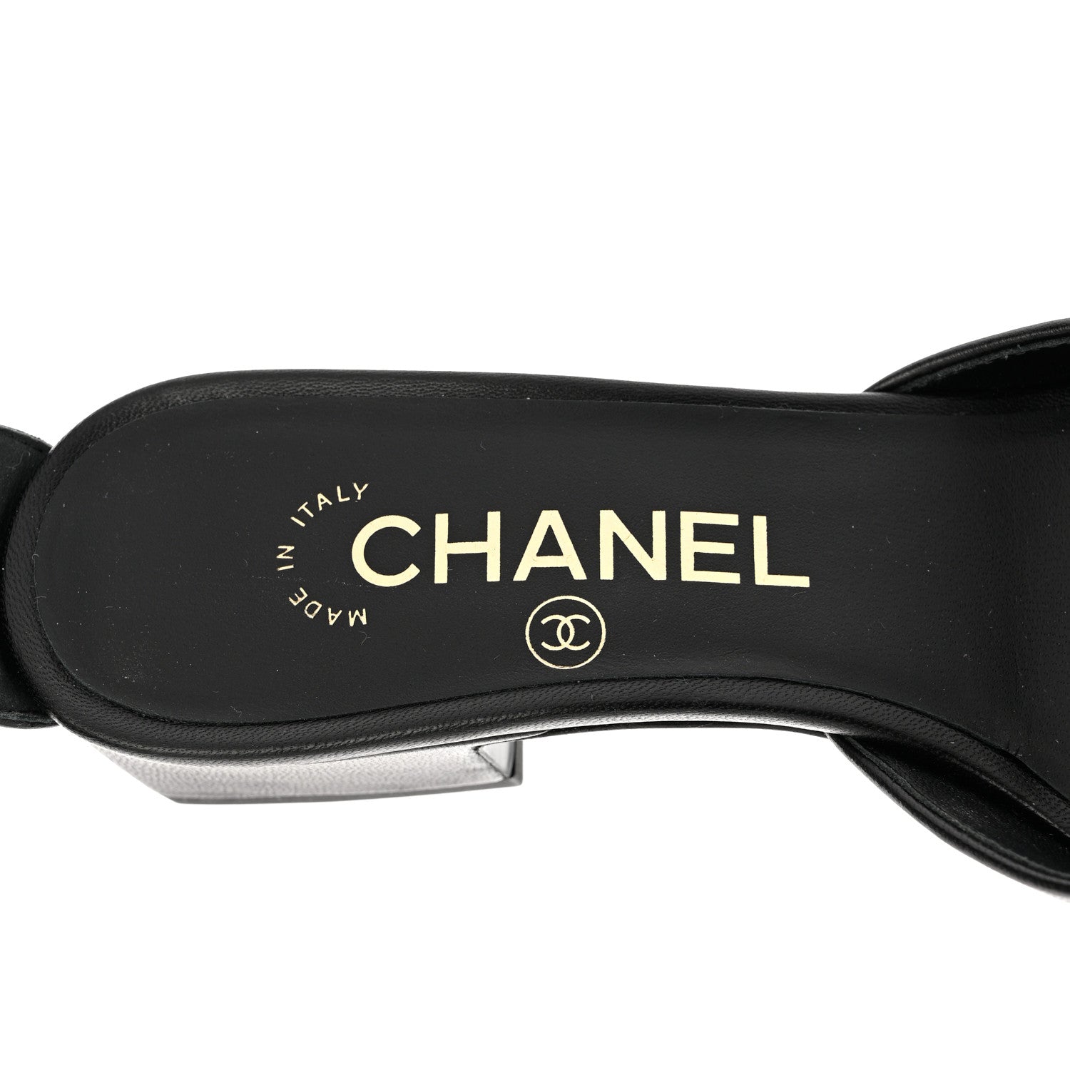 Chanel Lambskin Grosgrain Cap Toe Logo Ankle Strap Pumps 35 Black 7 of 11