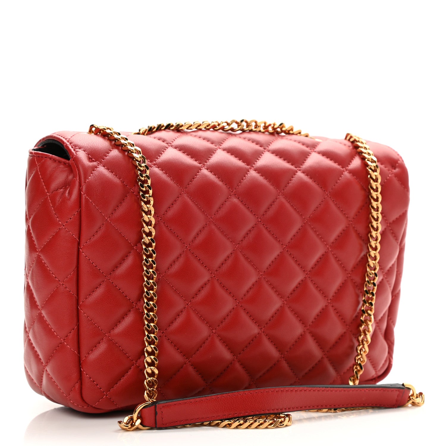 Versace Nappa Quilted Medusa Chain Crossbody Red 3 of 9