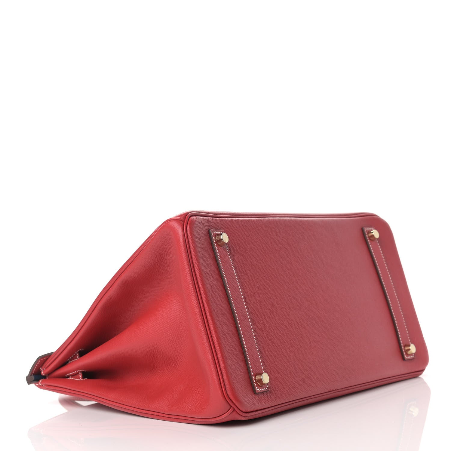 Hermes Epsom Candy Birkin 35 Rouge Casaque Bleu Thalassa 4 of 16