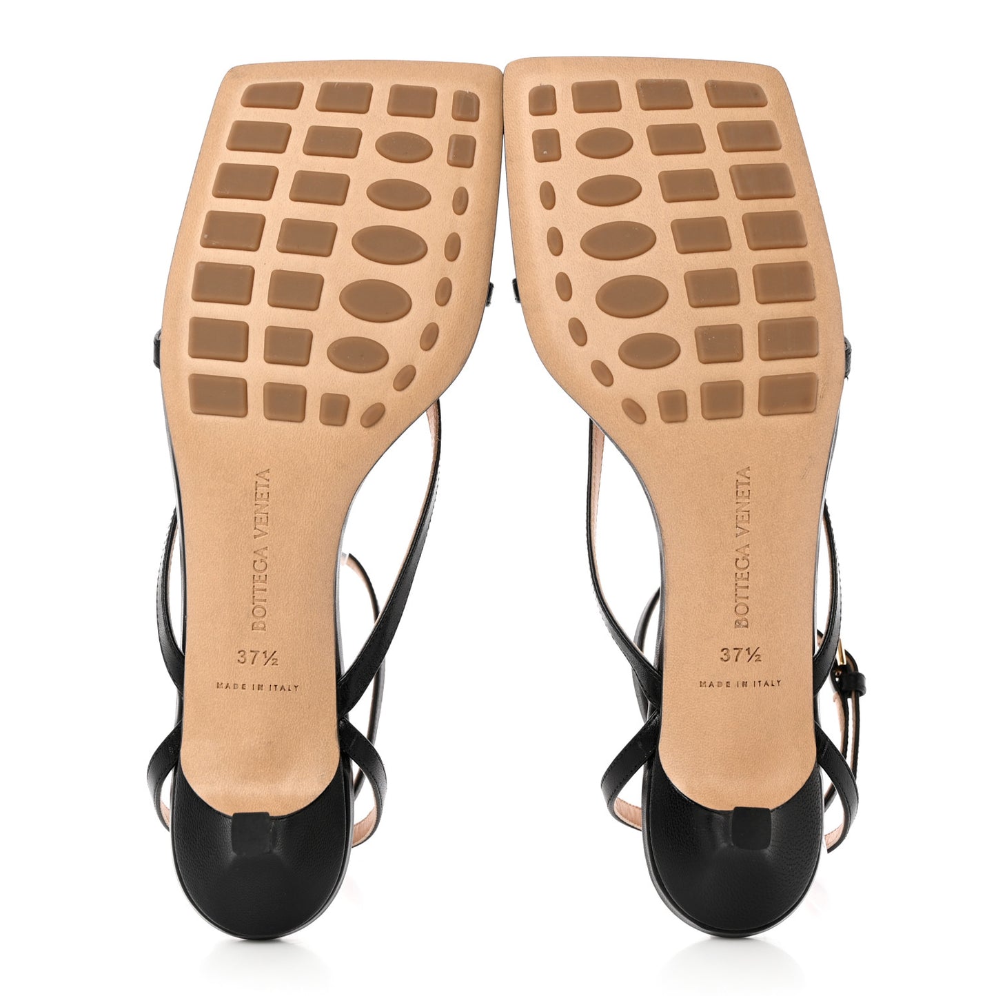 Lambskin Stretch Multi Strap 40mm Sandals 37.5 Black