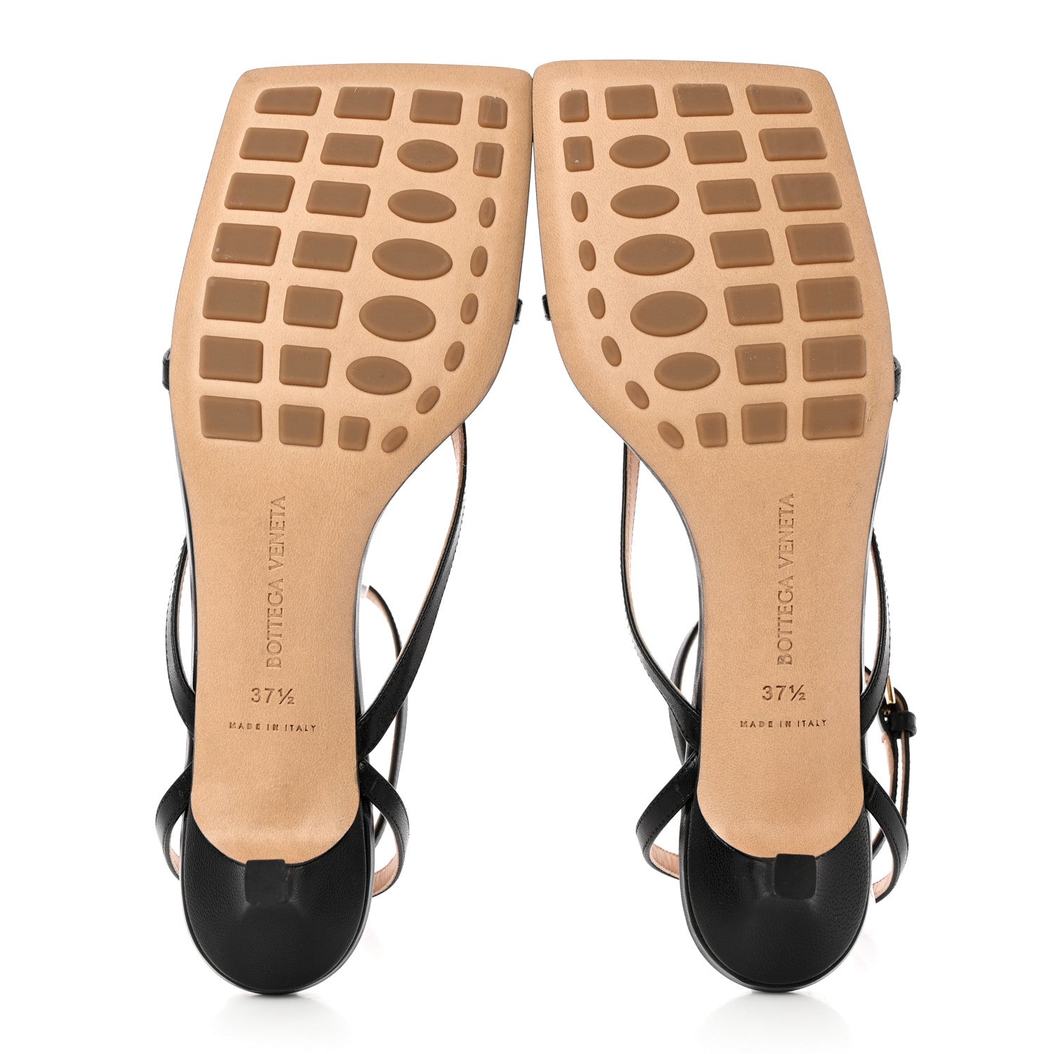 Bottega Veneta Lambskin Stretch Multi Strap 40mm Sandals 37.5 Black 5 of 14