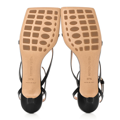 Bottega Veneta Lambskin Stretch Multi Strap 40mm Sandals 37.5 Black 5 of 14