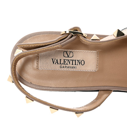 Valentino Garavani Nappa Rockstud Slingback Flats 38.5 Black Poudre 8 of 9