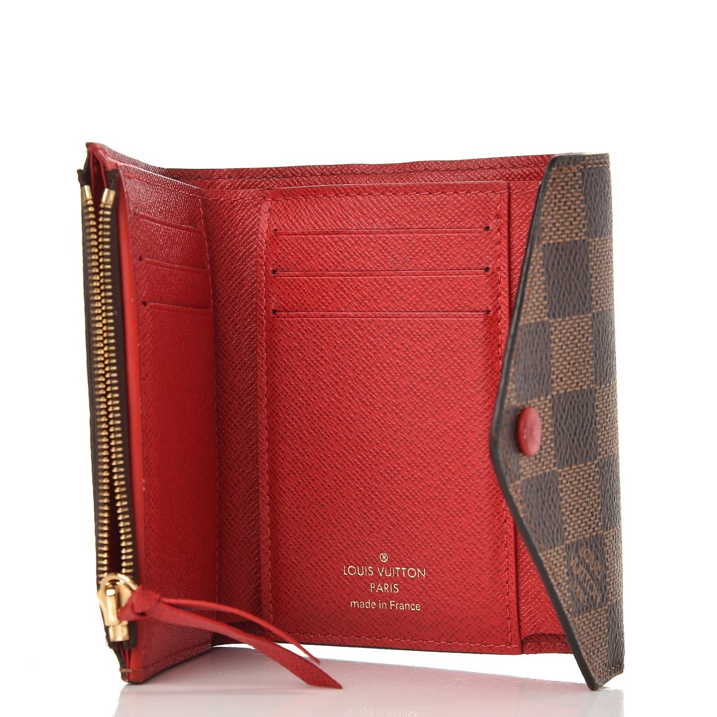 Damier Ebene Victorine Wallet Red