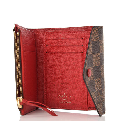 Louis Vuitton Damier Ebene Victorine Wallet Red 5 of 10
