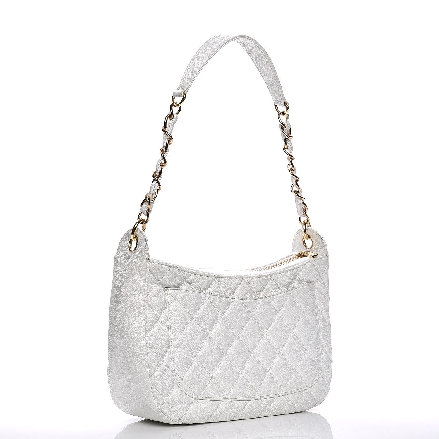 Chanel Caviar Quilted Hobo White 3 of 18