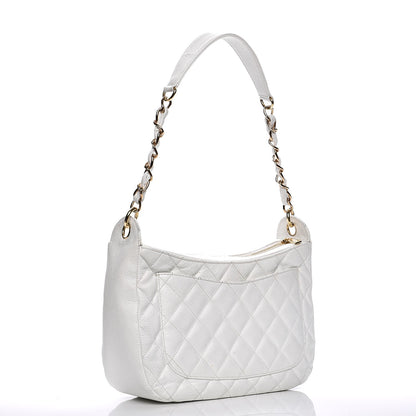 Chanel Caviar Quilted Hobo White 3 of 18