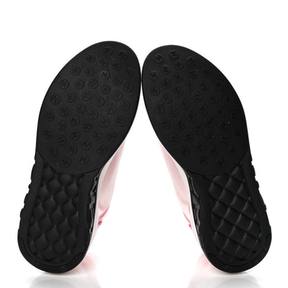 Chanel Lycra Fabric CC Sneakers 38 White Red 4 of 4