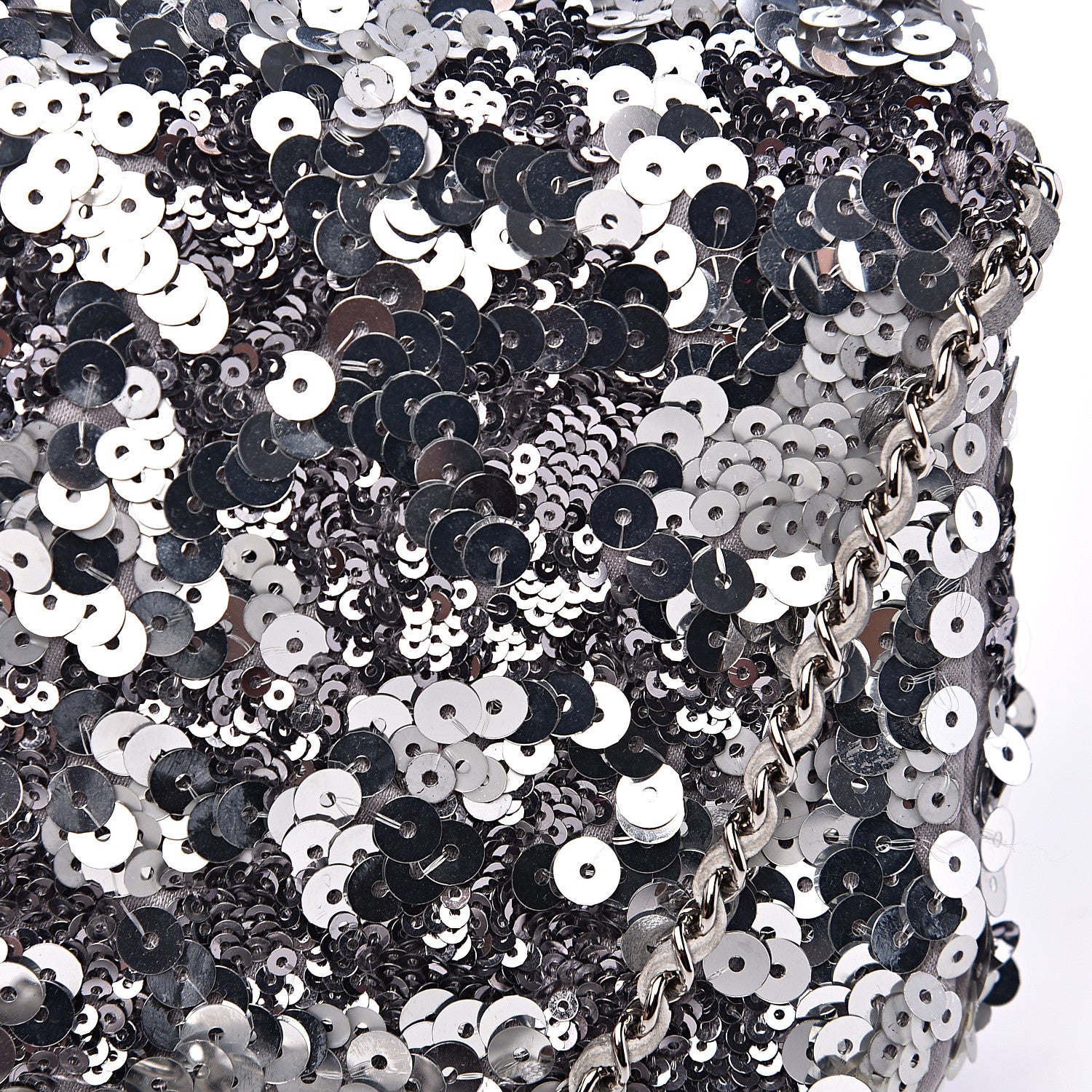 Chanel Sequin Medium Single Flap Silver 11 of 14