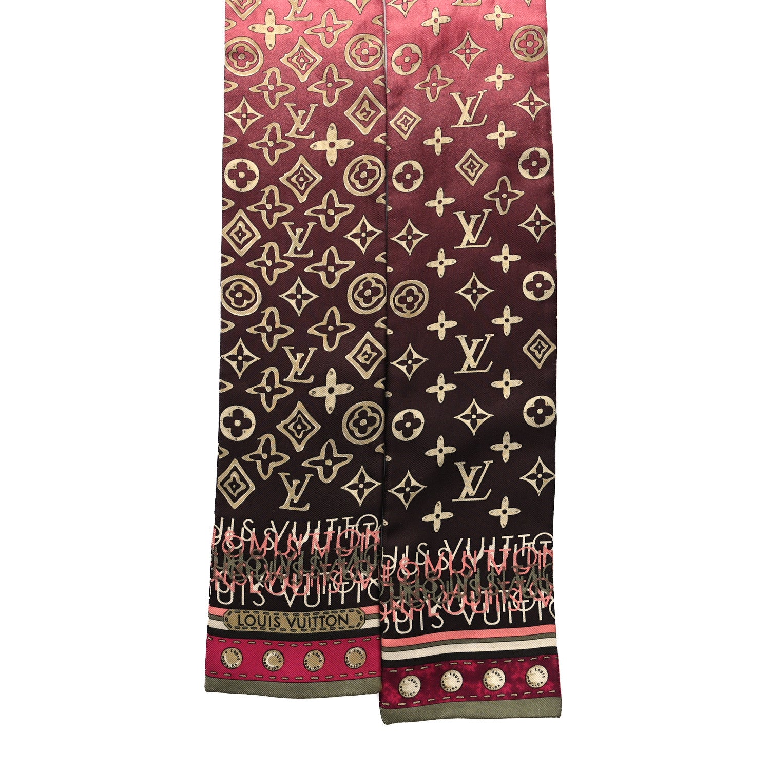 Louis Vuitton Silk Monogram Map Bandeau Plum Orient 2 of 4