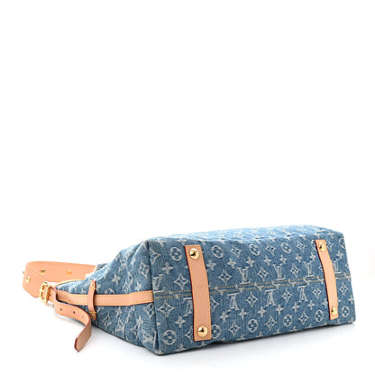 Louis Vuitton Monogram Denim CarryAll MM Blue 5 of 10