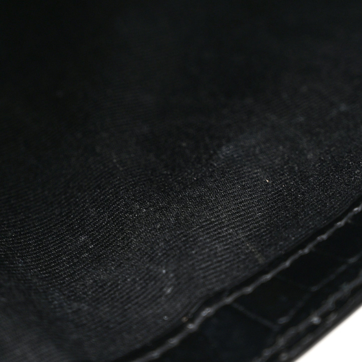 Calfskin Crocodile Embossed Uptown Monogram Clutch Black