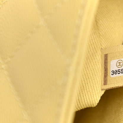 Chanel Caviar Quilted Small Coco Handle Flap Yellow 7 of 11