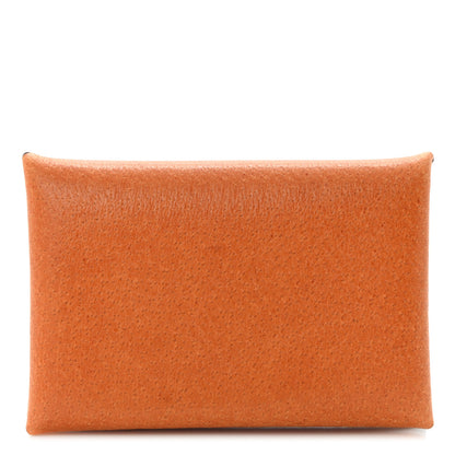 Hermes Peau Porc Calvi Card Case Toffee 1 of 9