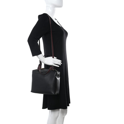 Celine Lambskin Small Soft Cube Satchel Black Burgundy 2 of 7