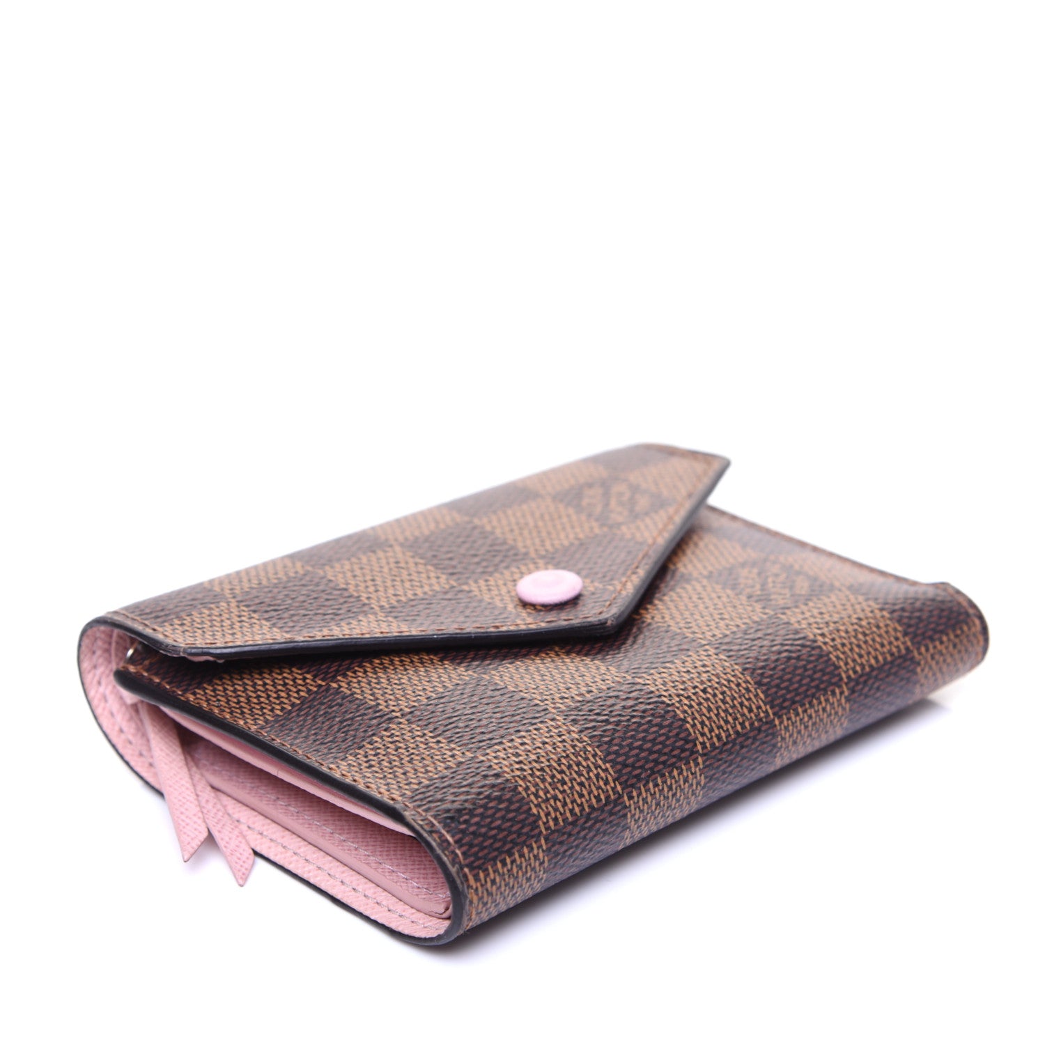 Louis Vuitton Damier Ebene Victorine Wallet Rose Ballerine 4 of 8