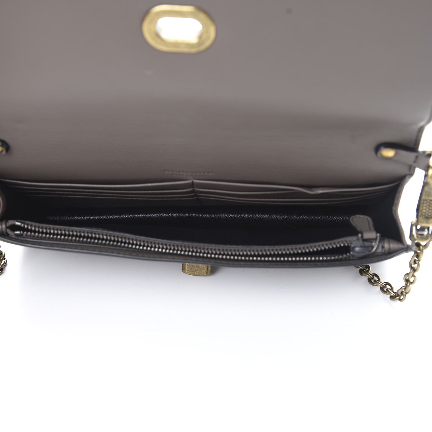 Nappa Intrecciato Ellittica Chain Wallet New Steel