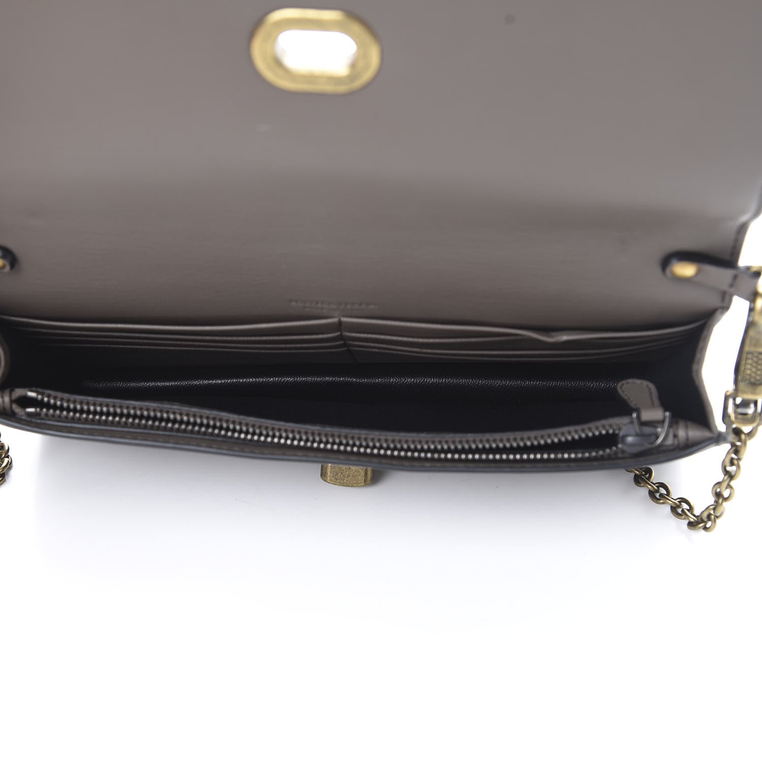 Bottega Veneta Nappa Intrecciato Ellittica Chain Wallet New Steel 4 of 10