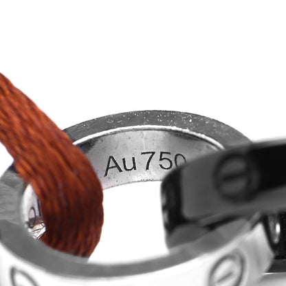 Cartier 18K White Gold Ceramic 4 Diamond LOVE Cord Bracelet Brown 6 of 7