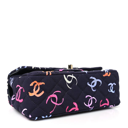 Chanel Printed Fabric Quilted Mini Rectangular Flap Black Pink Blue Yellow Orange 4 of 11