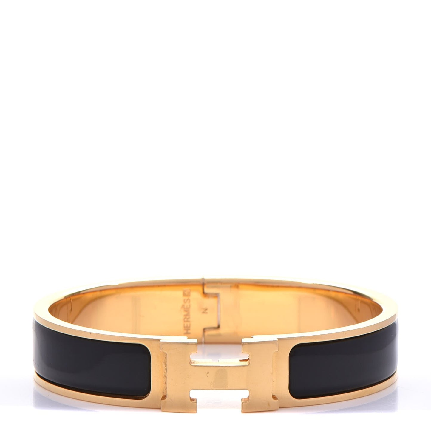 Enamel Narrow Clic Clac H Bracelet PM Black