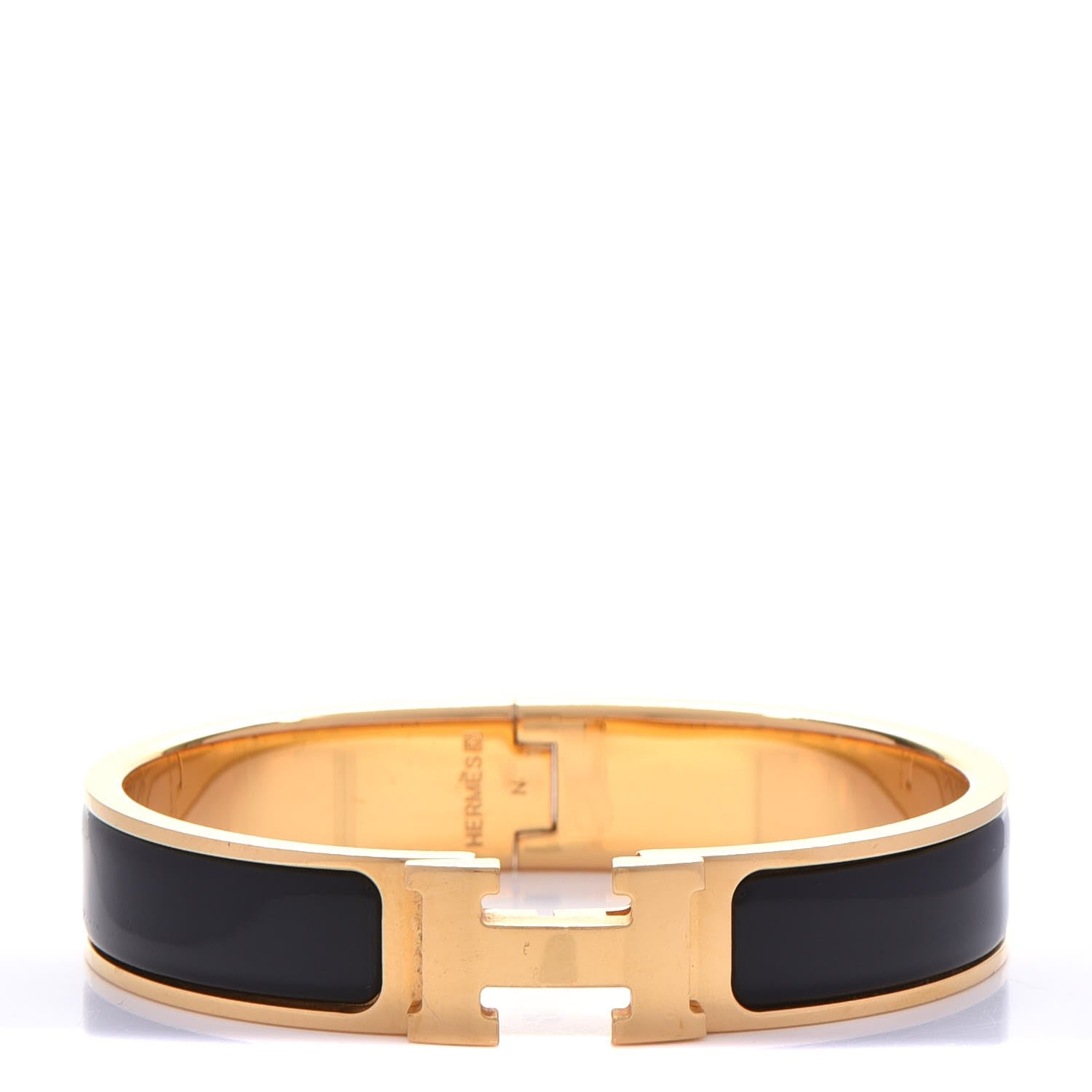 Hermes Enamel Narrow Clic Clac H Bracelet PM Black 1 of 4