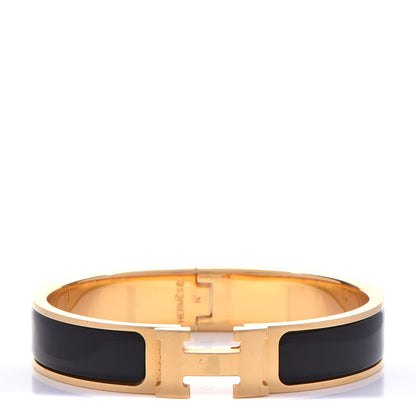 Hermes Enamel Narrow Clic Clac H Bracelet PM Black 1 of 4