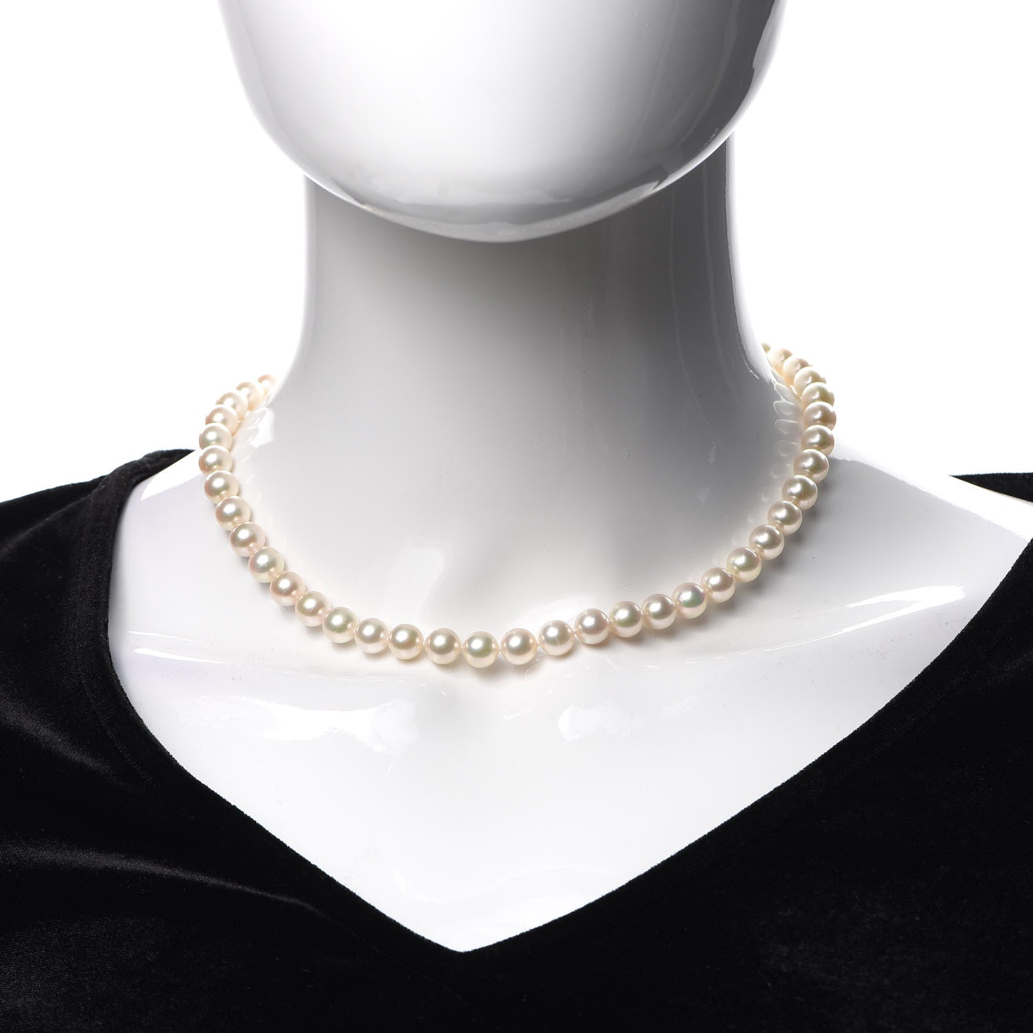 Mikimoto 18K Yellow Gold Akoya Pearl 7.5-8mm Strand Necklace 2 of 6