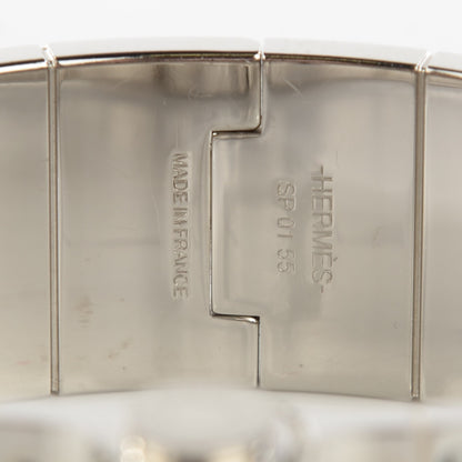 Hermes Enamel Printed Wide Balades Equestres Hinged Bracelet S Black 5 of 6