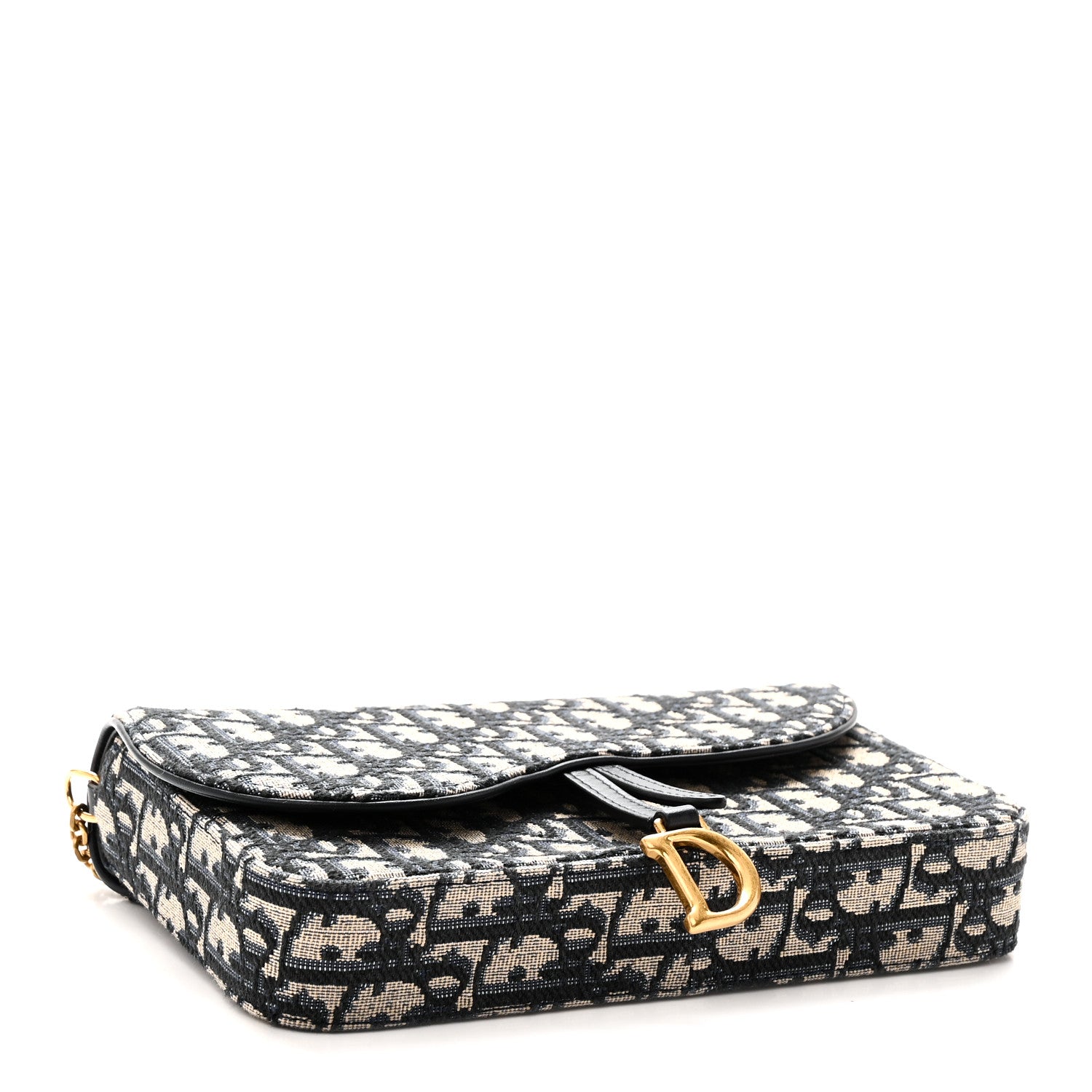 Christian Dior Oblique Saddle Chain Pouch  Blue 4 of 10