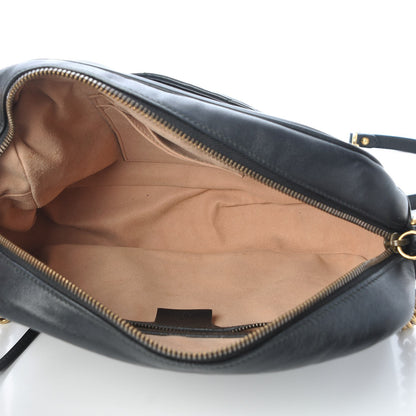 Gucci Calfskin Matelasse Medium GG Marmont Chain Shoulder Bag Black 5 of 8