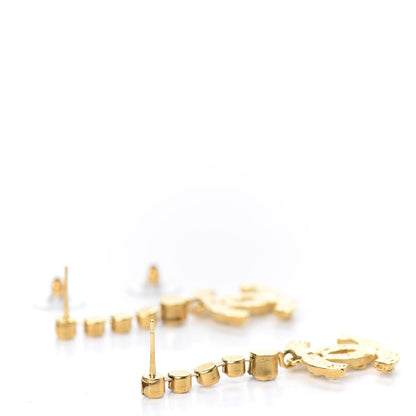 Chanel CC Crystal Drop Earrings Gold 3 of 6