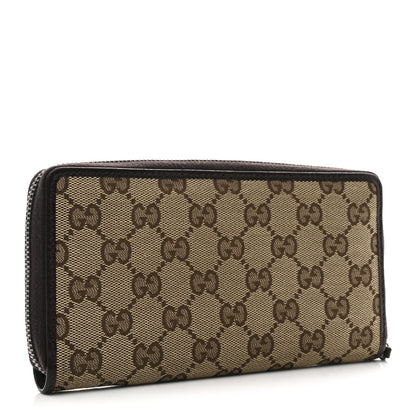 Gucci Monogram Metal Bar Zip Around Wallet Dark Brown 3 of 9