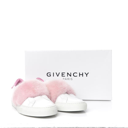 Givenchy Calfskin Mink Fur Womens Urban Street Sneakers 39 White Rose 11 of 11