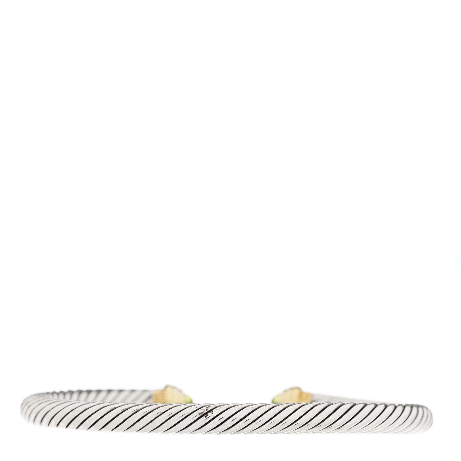 David Yurman Sterling Silver 14K Yellow Gold Peridot 5mm Cable Classics Petite Color Bracelet 2 of 4
