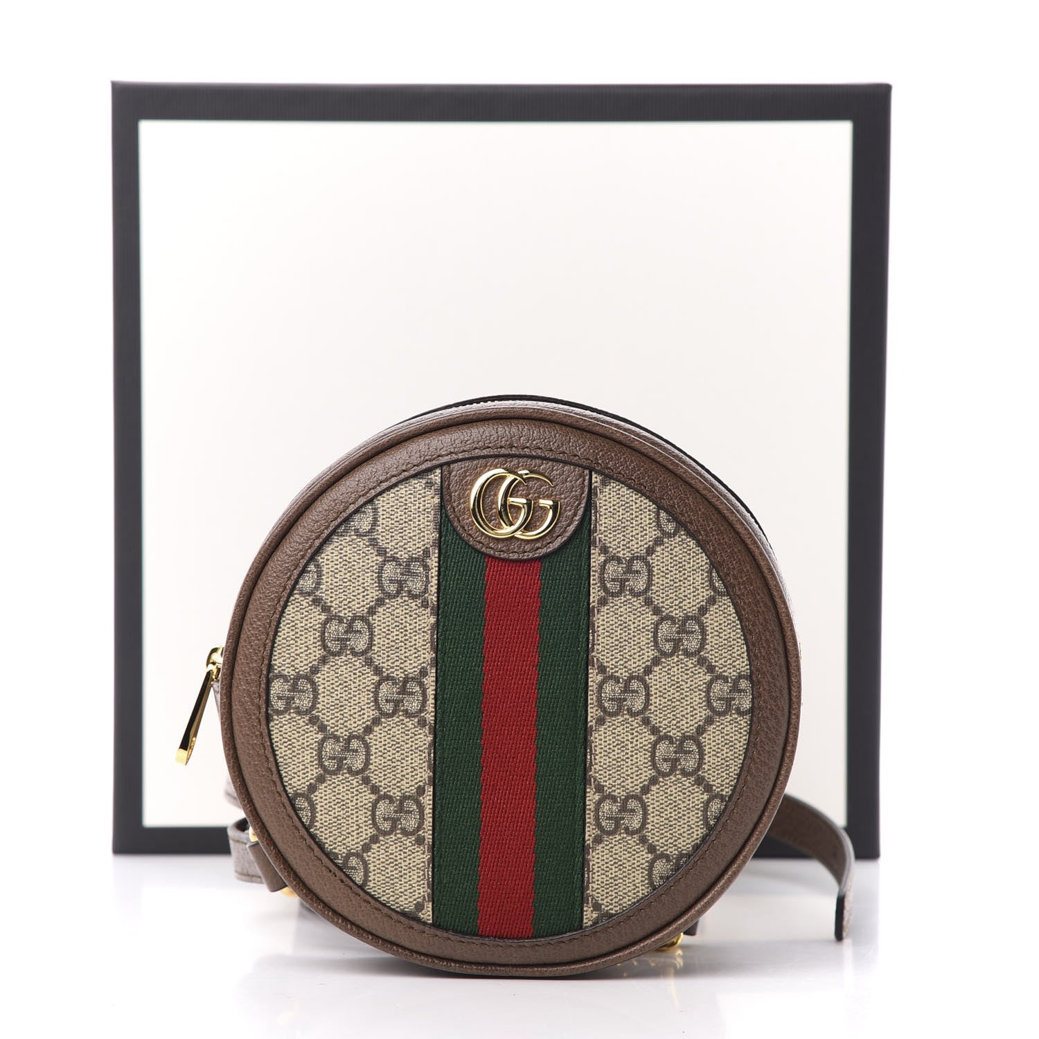 Gucci GG Supreme Monogram Web Mini Ophidia Round Backpack Brown 10 of 10