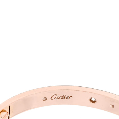 Cartier 18K Pink Gold 4 Diamond LOVE Bracelet 18 4 of 7