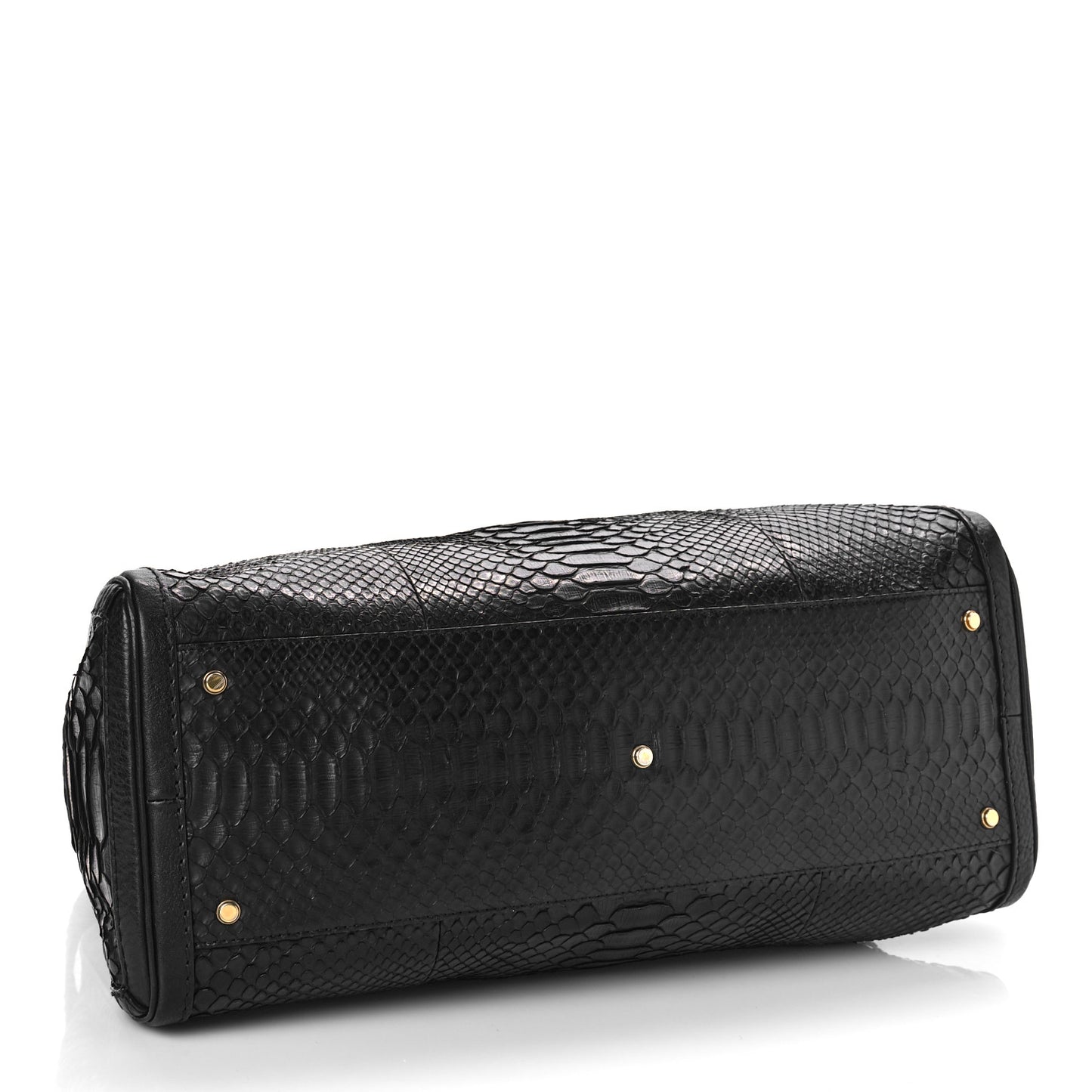 Snakeskin Large GG Running Tote Black