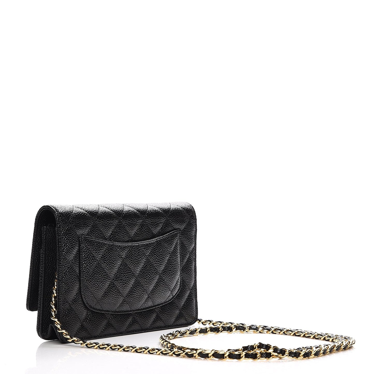 Caviar Quilted Wallet On Chain WOC Black
