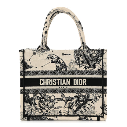 Christian Dior Canvas Embroidered Small Zodiac Toile De Jouy Book Tote Latte 1 of 12