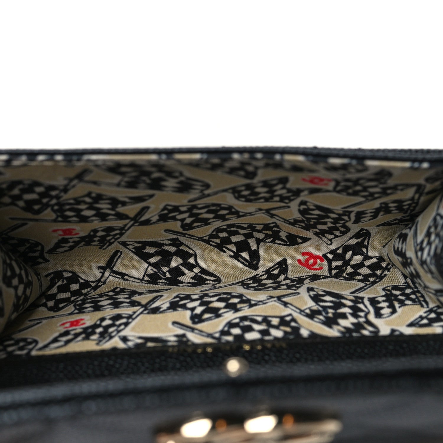 Chanel Caviar Quilted CC Racing Flag Flap Card Holder Black 5 of 9
